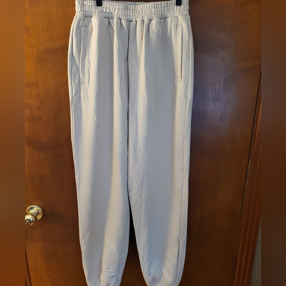 Naked Wardrobe Joggers Size Medium Cream Color NWOTLounge Wear, GYM, Workout